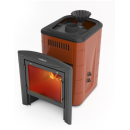 Дровяная печь для бани TMF Гейзер Мини 2016 Carbon Витра ЗК ТО терракота